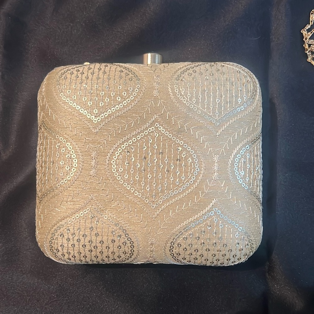 Gold clutch purse